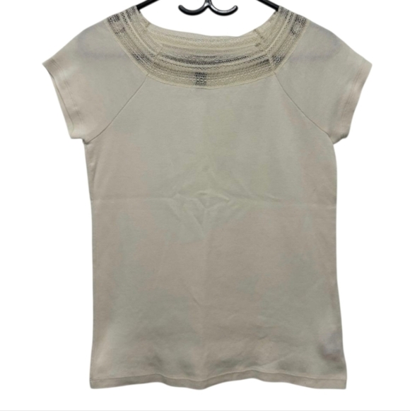 Ralph Lauren Cream Fitted Short Sleeve Tee - Picture 2 of 8